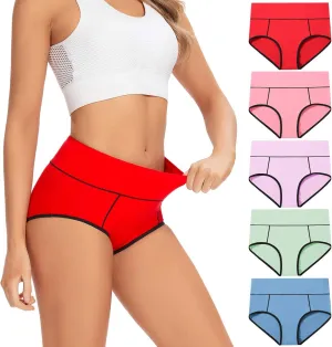 POKARLA Womens Cotton Underwear High Waist Full Coverage Briefs Soft Breathable Postpartum Panties Stretch Underpants