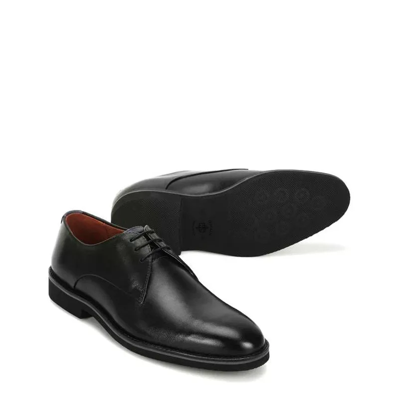 Polished Leather Plain Toe Derby Shoes