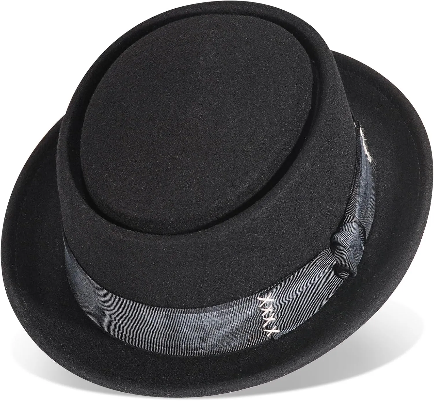 Pork Pie Hats for Men/Women, 100% Wool Felt Hat Stout Porkpie Breaking Bad Hat Flat Top Fedora Hats Boater Derby Crushable
