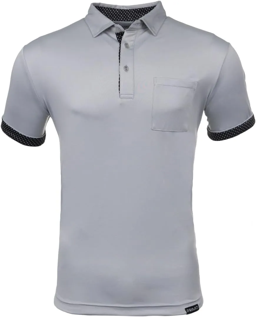 Primo Classic Collar Golf Polo, Lightweight, 100% Polyester, Curved Hem
