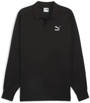 PUMA Mens T7 Small Logo Crew Neck Long Sleeve Sweatshirt Casual - Black - Size M