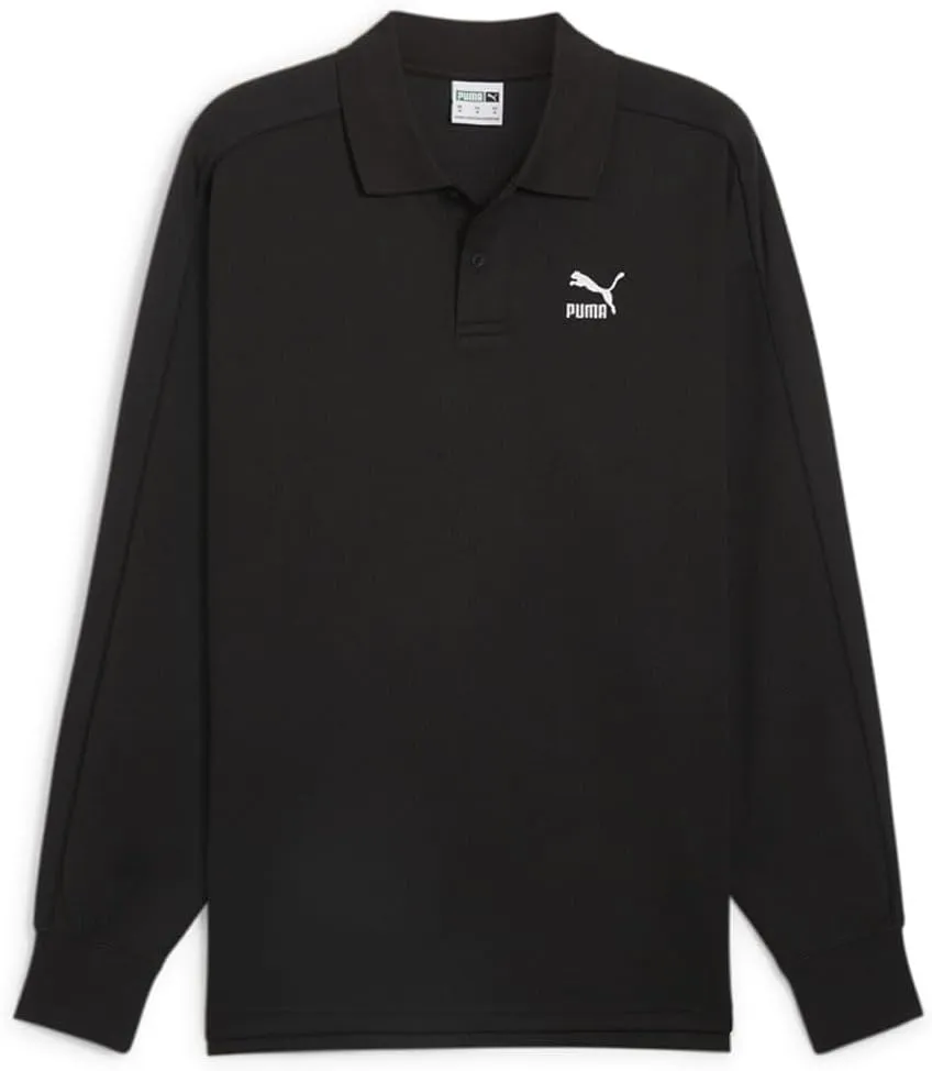 PUMA Mens T7 Small Logo Crew Neck Long Sleeve Sweatshirt Casual - Black - Size M