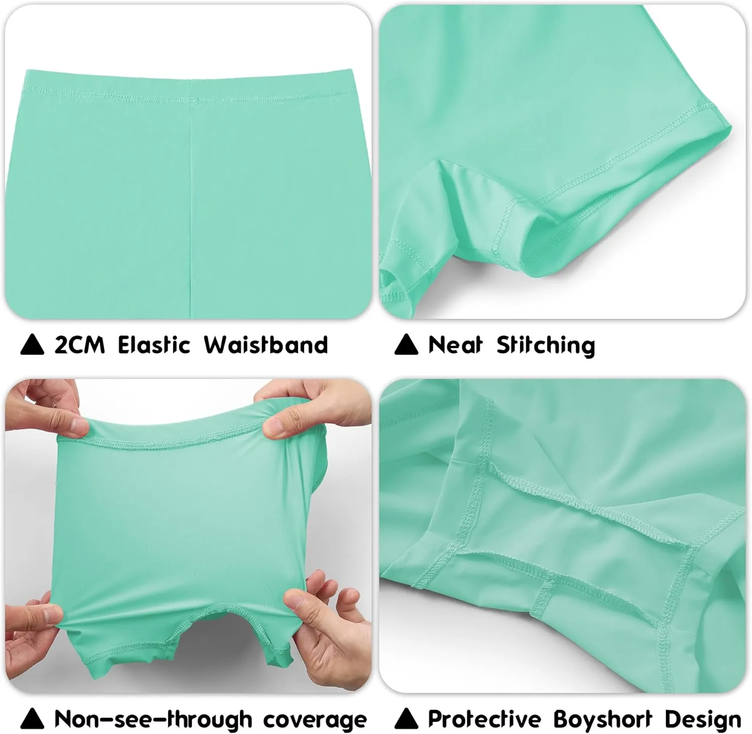 QBK 2T-14 Years Girls Swim Shorts Toddler Boyshort Swimsuit UPF 50  Quick Dry Rash Guard Swim Bottoms