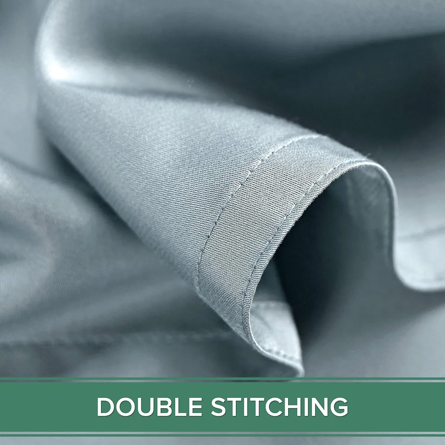 Queen Sheets by Pure Bamboo, Genuine 100% Organic Viscose Derived from Bamboo Bed Sheet Set, Luxuriously Soft & Cooling, Double Stitching, Lifetime Quality Promise (Queen, Sterling Blue)