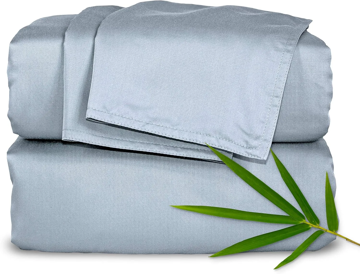 Queen Sheets by Pure Bamboo, Genuine 100% Organic Viscose Derived from Bamboo Bed Sheet Set, Luxuriously Soft & Cooling, Double Stitching, Lifetime Quality Promise (Queen, Sterling Blue)