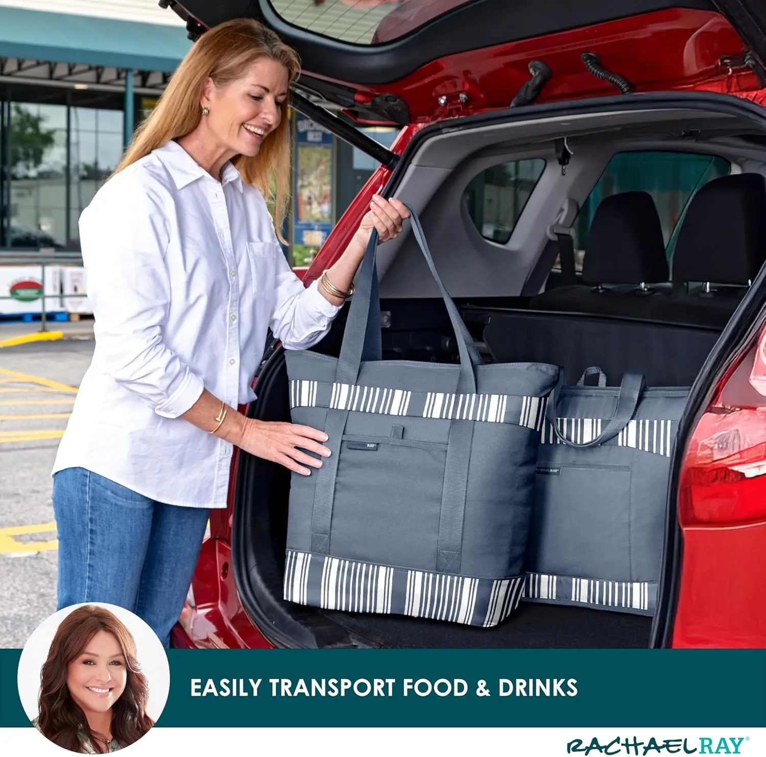 Rachael Ray Jumbo Chillout Thermal Tote, Insulated Soft Sided Cooler Bag