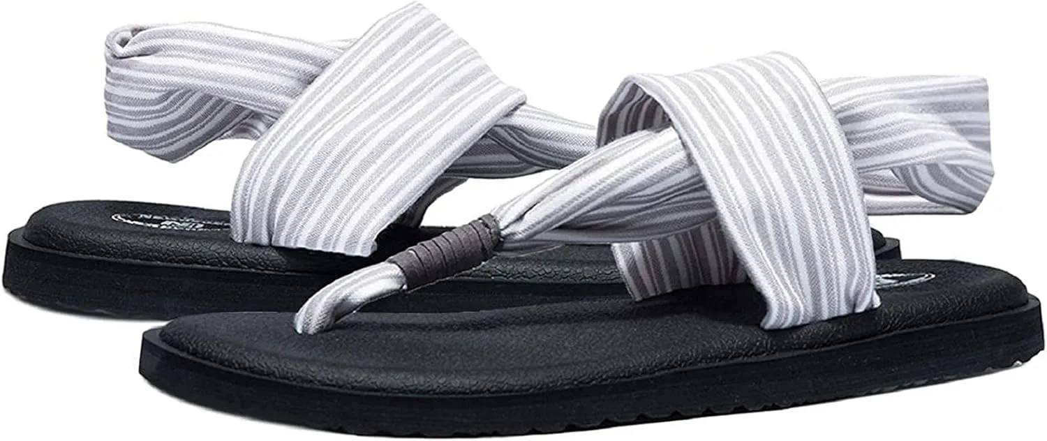 Ranberone Women's Yoga Mat Flip Flops Casual Flat Summer Beach Sandals