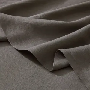 Ravello linen flat sheet charcoal