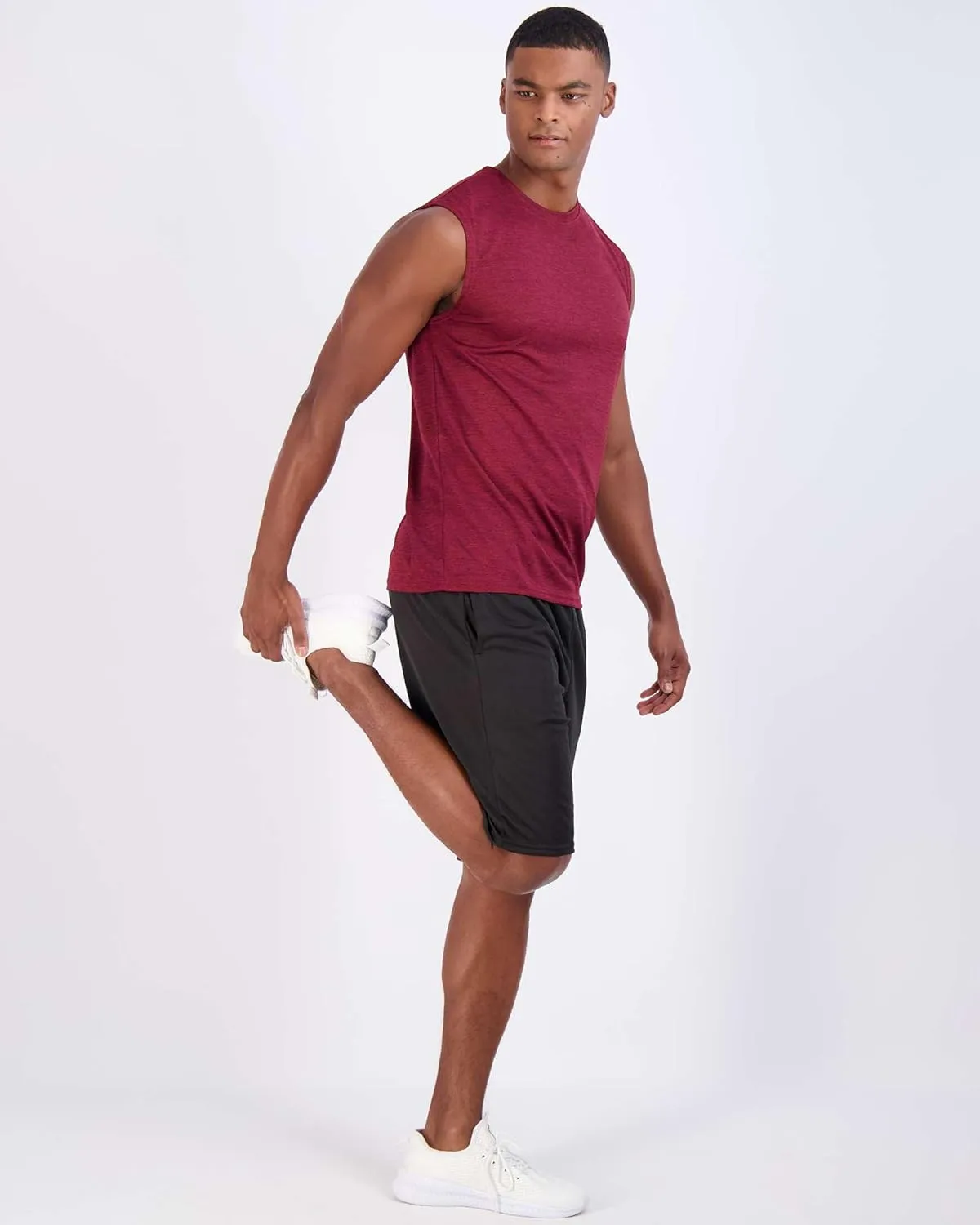 Real Essentials 5 Pack: Men's Mesh Active Athletic Tech Tank Top - Workout & Training Activewear (Available in Big & Tall)