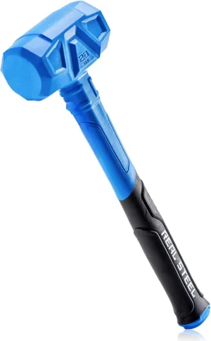 REAL STEEL Dead Blow Hammer with Carbon Steel Core Handle, 28 Oz Non-Marring and Sparking Resistant Rubber Mallet (0317)
