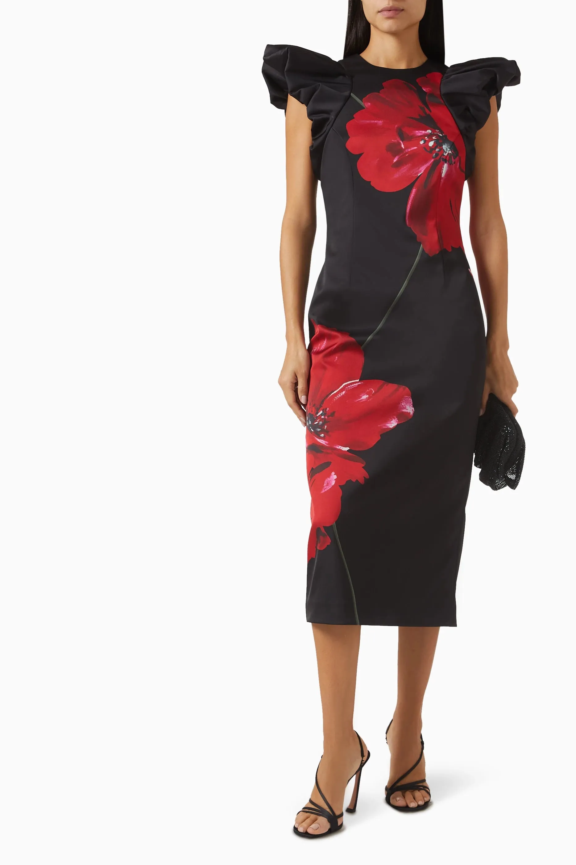 Rebecca Vallance-Chaya Midi Dress-Poppy Print