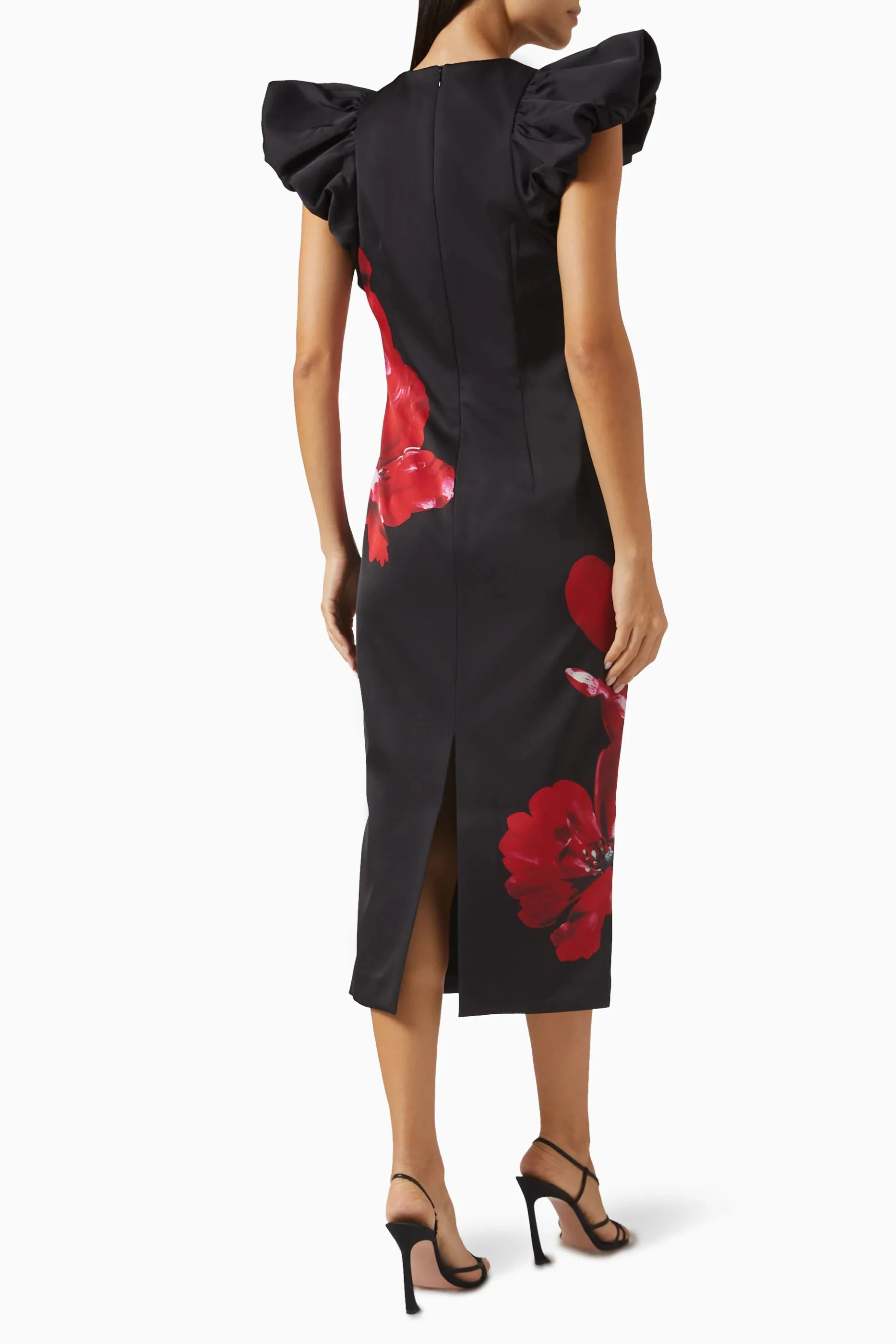 Rebecca Vallance-Chaya Midi Dress-Poppy Print