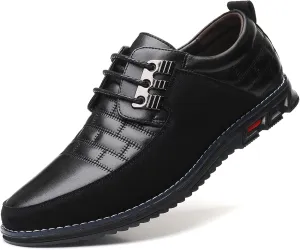 Recyphi Men’s Oxford Derby Orthopedic Leather Shoes Casual Dress Sneakers Formal Business Loafers Comfortable Walking Driving Shoes