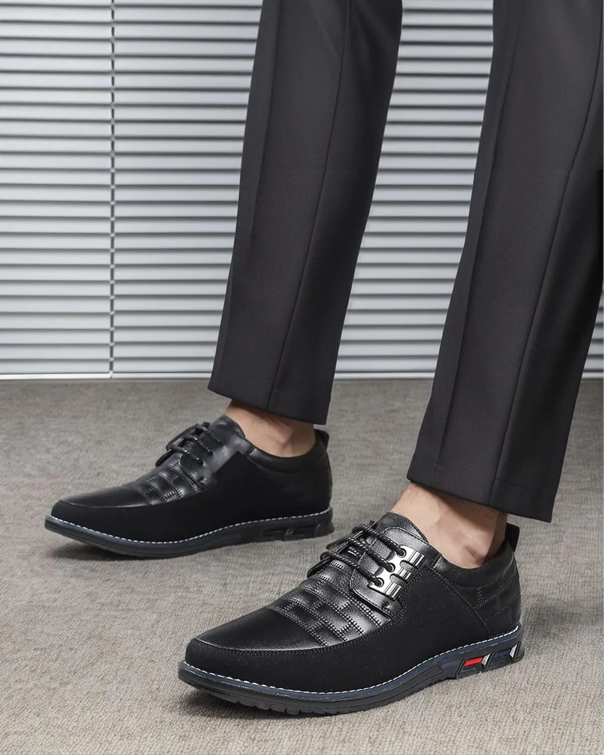 Recyphi Men’s Oxford Derby Orthopedic Leather Shoes Casual Dress Sneakers Formal Business Loafers Comfortable Walking Driving Shoes