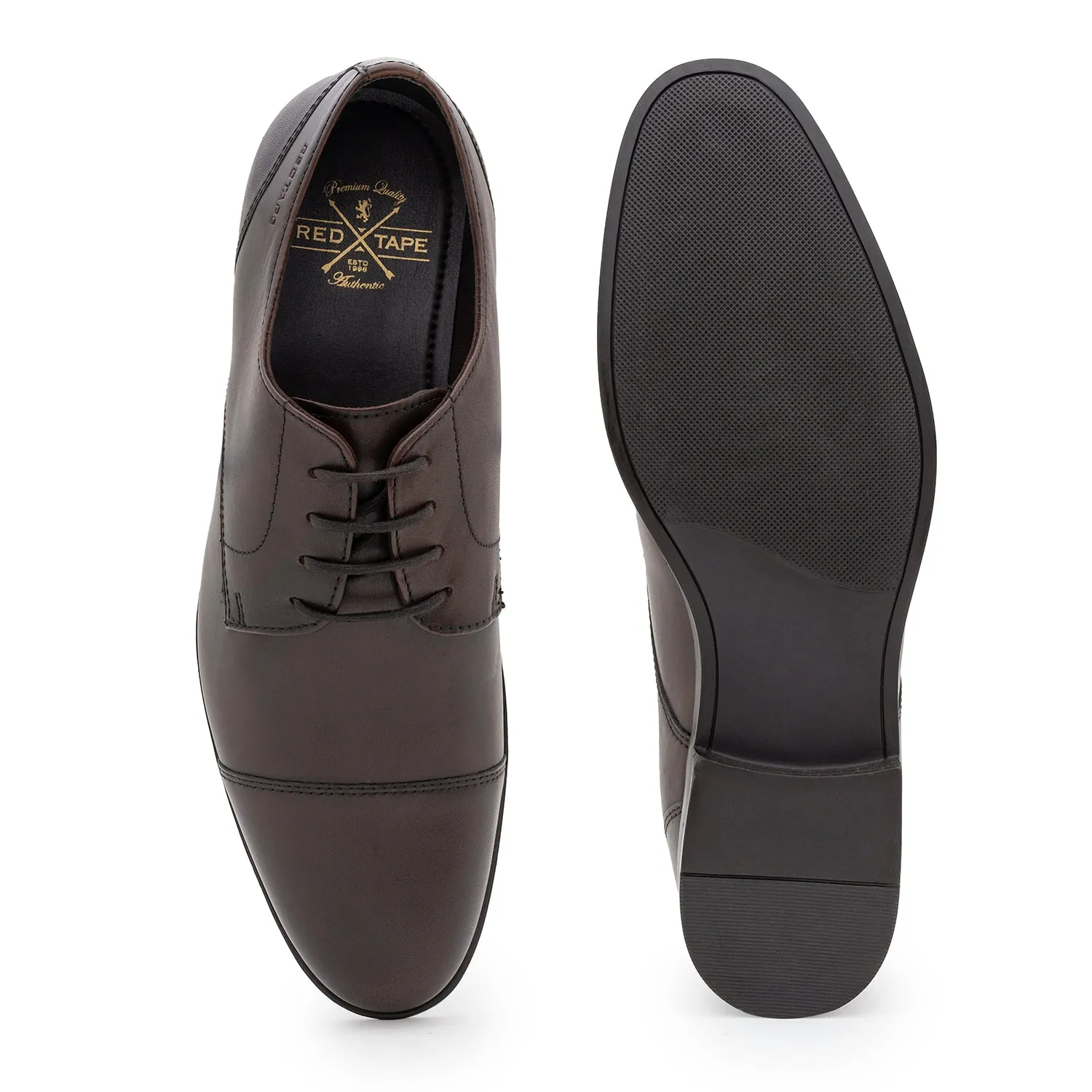Red Tape Formal Derby Shoes for Men | Real Leather Shoes with Low-cut Pattern