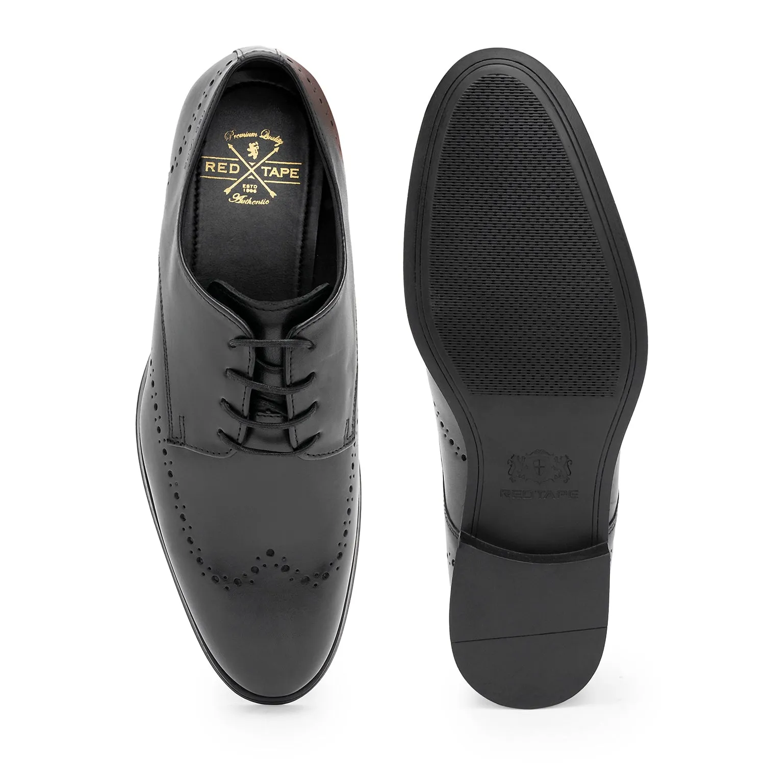 Red Tape Formal Derby Shoes for Men | Real Leather Shoes With Low-cut Pattern