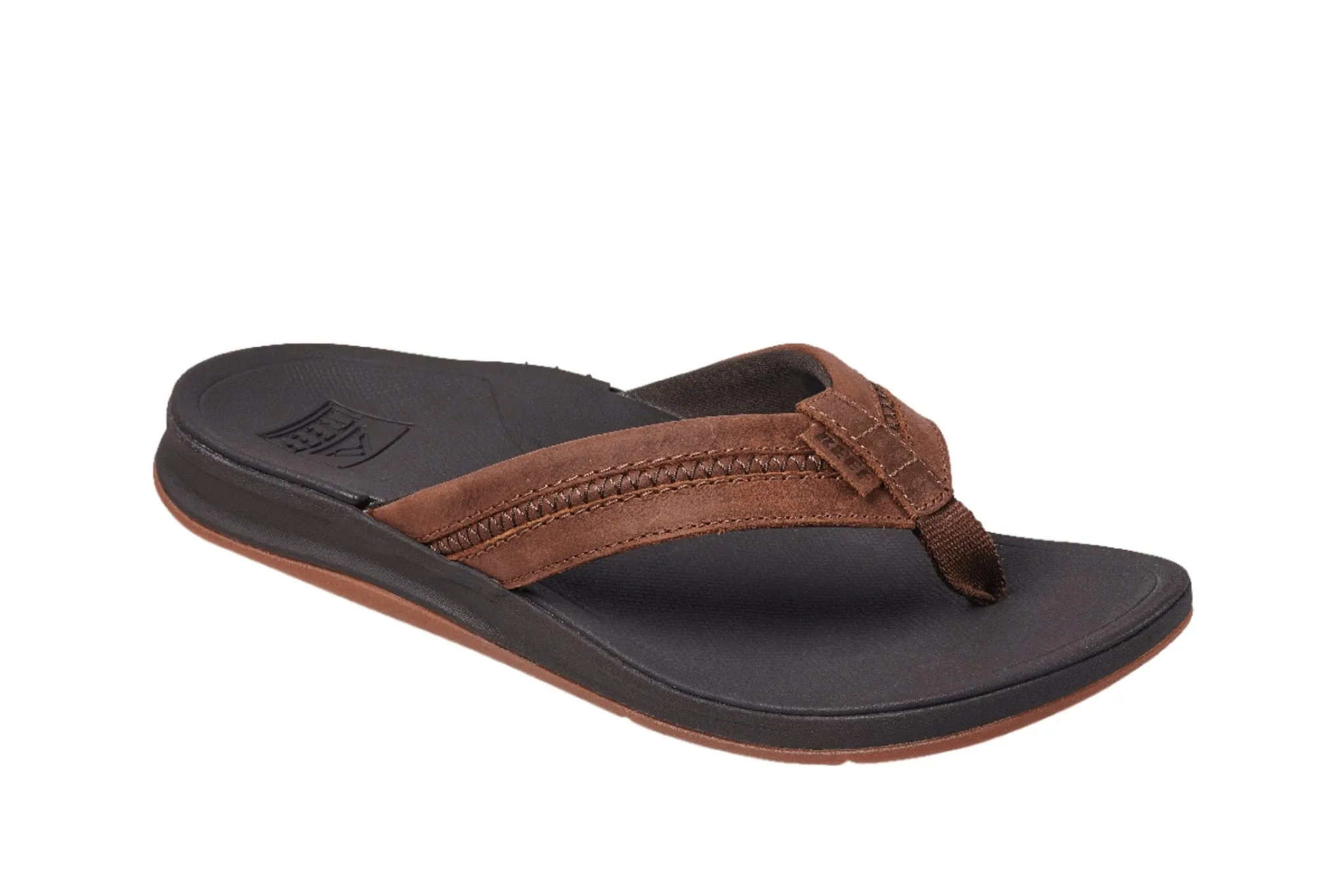 Reef Leather Ortho-Bounce Coast Brown Men's Flip-Flop Sandal