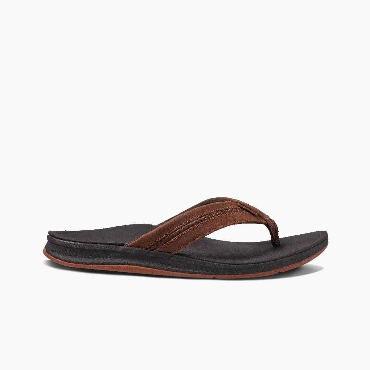 Reef Leather Ortho-Bounce Coast Brown Men's Flip-Flop Sandal