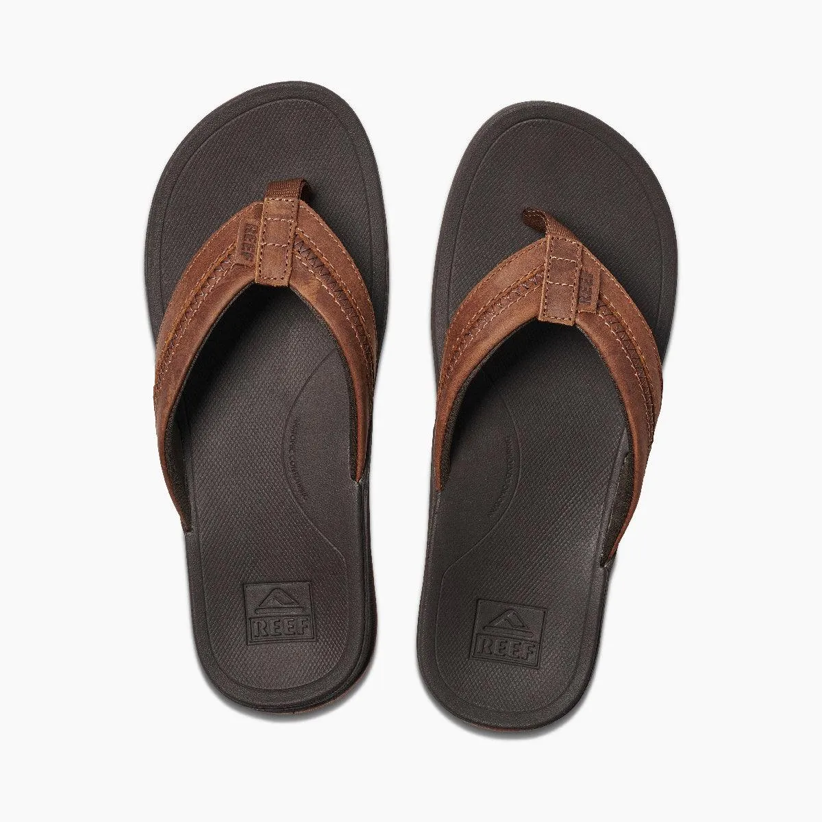 Reef Leather Ortho-Bounce Coast Brown Men's Flip-Flop Sandal