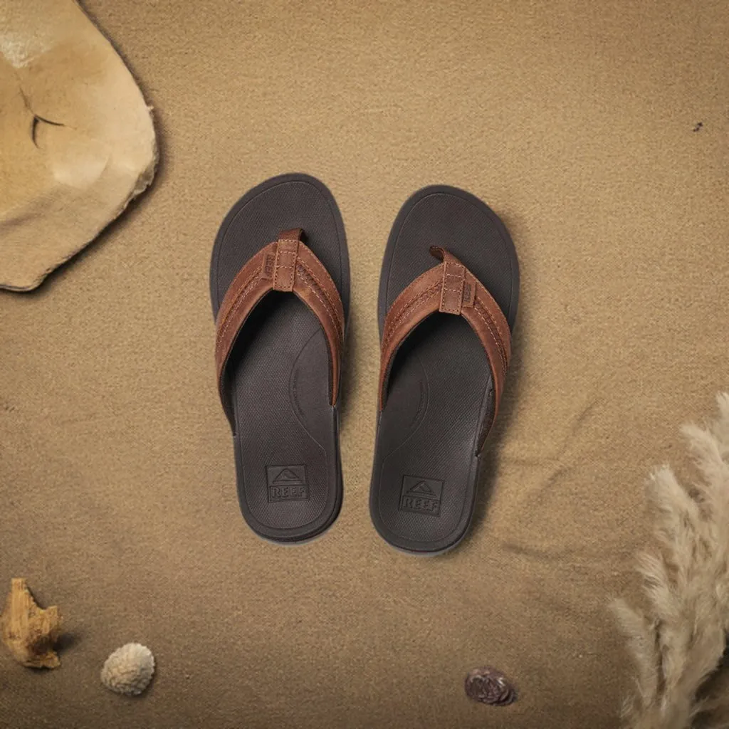 Reef Leather Ortho-Bounce Coast Brown Men's Flip-Flop Sandal