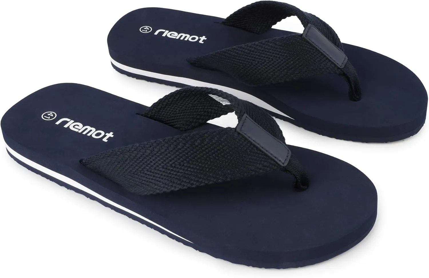 riemot Mens Flip Flops Arch Support Thong Sandals Cushioned Slippers for Beach Swimming Pool Home Shower Shoes Size 8-14