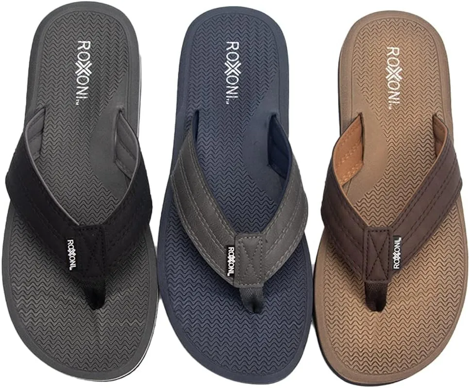 Roxoni Mens Thong Flip Flops Beach/Pool Outdoor Sandals