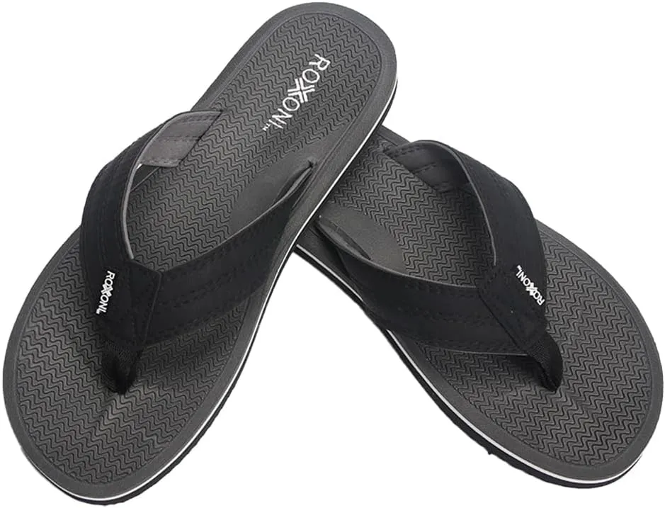 Roxoni Mens Thong Flip Flops Beach/Pool Outdoor Sandals