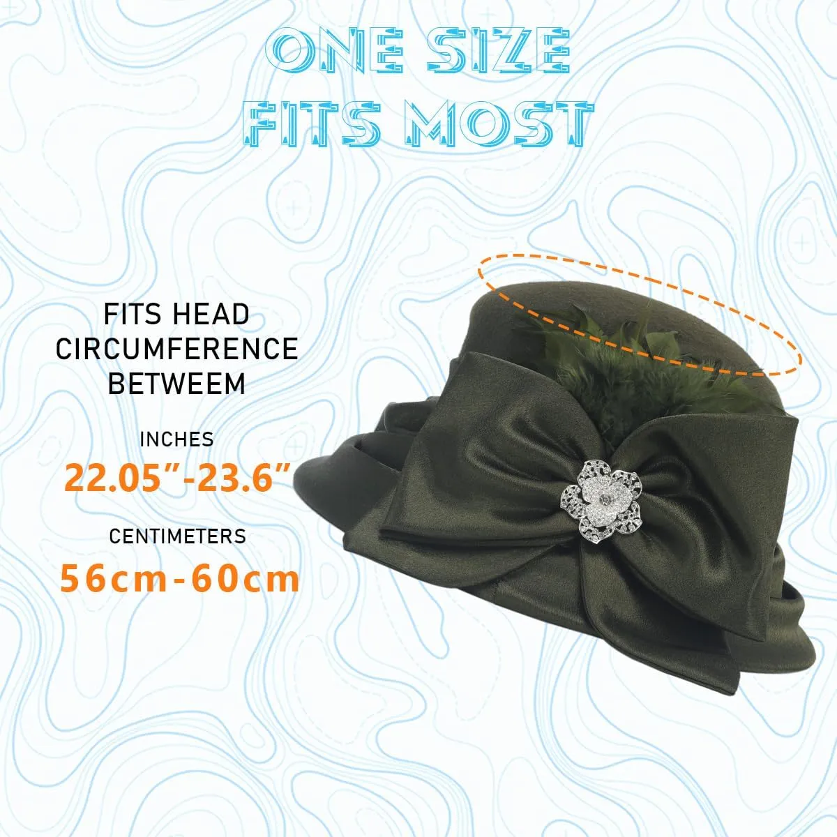 Ruphedy Womens Wool Felt Hats Wide Brim Derby Church Dress Hat for Fall Winter 1920s