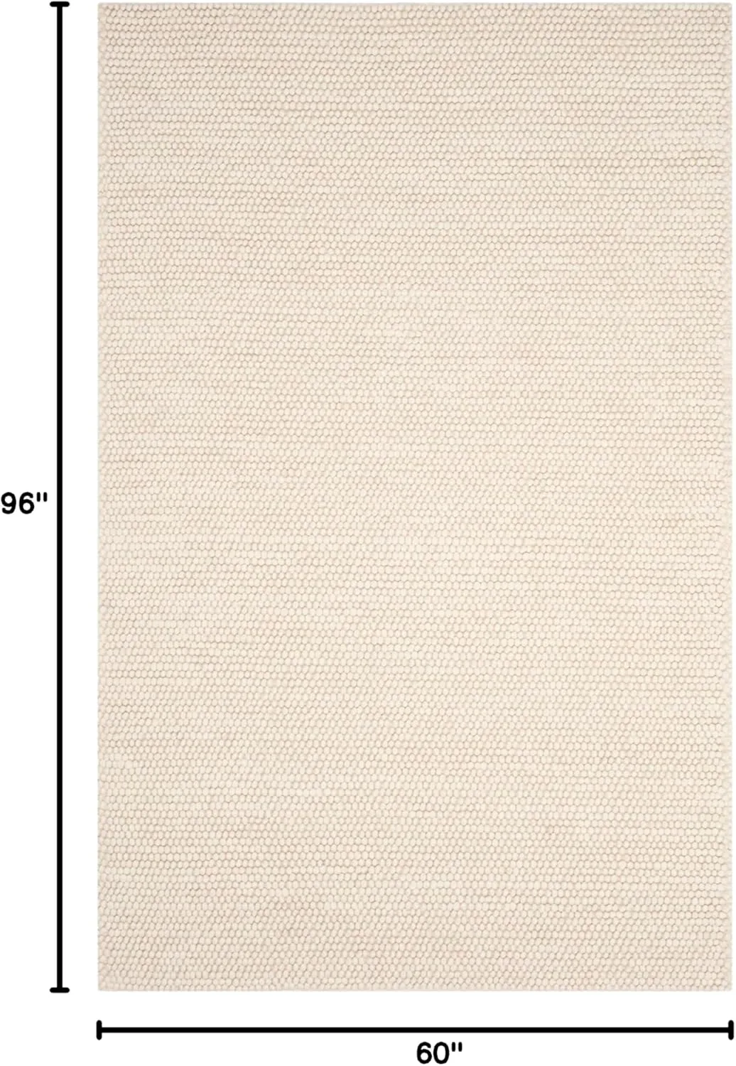 SAFAVIEH Natura Collection Area Rug - 5' x 8', Ivory, Handmade Wool, Ideal for High Traffic Areas in Living Room, Bedroom (NAT620A)