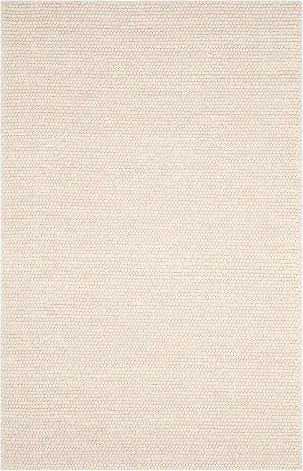 SAFAVIEH Natura Collection Area Rug - 5' x 8', Ivory, Handmade Wool, Ideal for High Traffic Areas in Living Room, Bedroom (NAT620A)