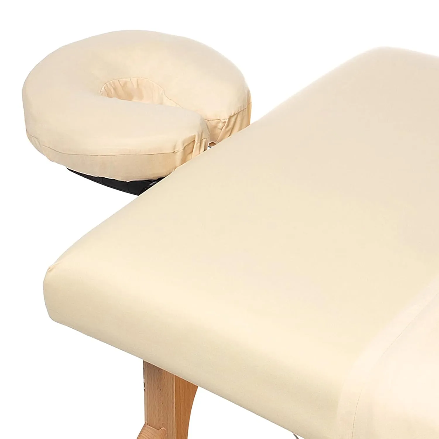 Saloniture 3-Piece Microfiber Massage Table Sheet Set - Premium Facial Bed Cover - Includes Flat and Fitted Sheets with Face Cradle Cover - Natural
