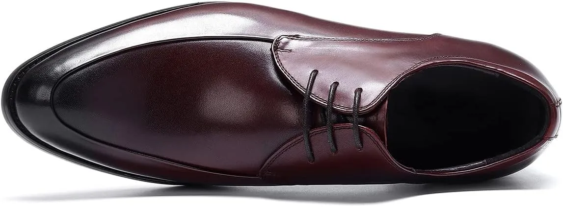 Santimon Oxfords Mens Dress Shoes Formal Business Genuine Leather Derby Fashion Casual Tuxedo Wedding Prom Comfortable Walking Shoes for Men