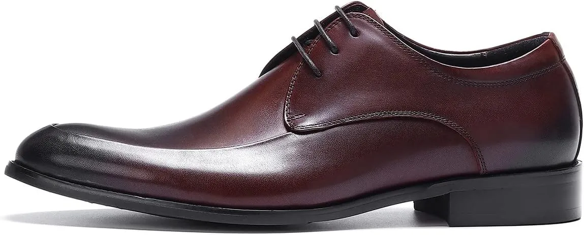 Santimon Oxfords Mens Dress Shoes Formal Business Genuine Leather Derby Fashion Casual Tuxedo Wedding Prom Comfortable Walking Shoes for Men