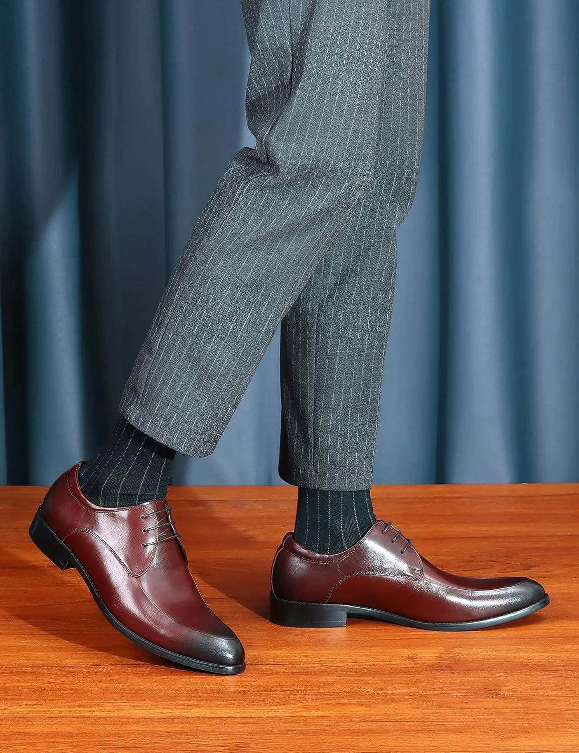 Santimon Oxfords Mens Dress Shoes Formal Business Genuine Leather Derby Fashion Casual Tuxedo Wedding Prom Comfortable Walking Shoes for Men
