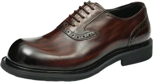 Santimon Oxfords Shoes for Men Formal Dress Derby Genunie Leather Square Toe Brogues Modern Suit Shoes Men's Fashion Lightweight Prom Wedding Tuxedo Business Causal Comfortable Shoes