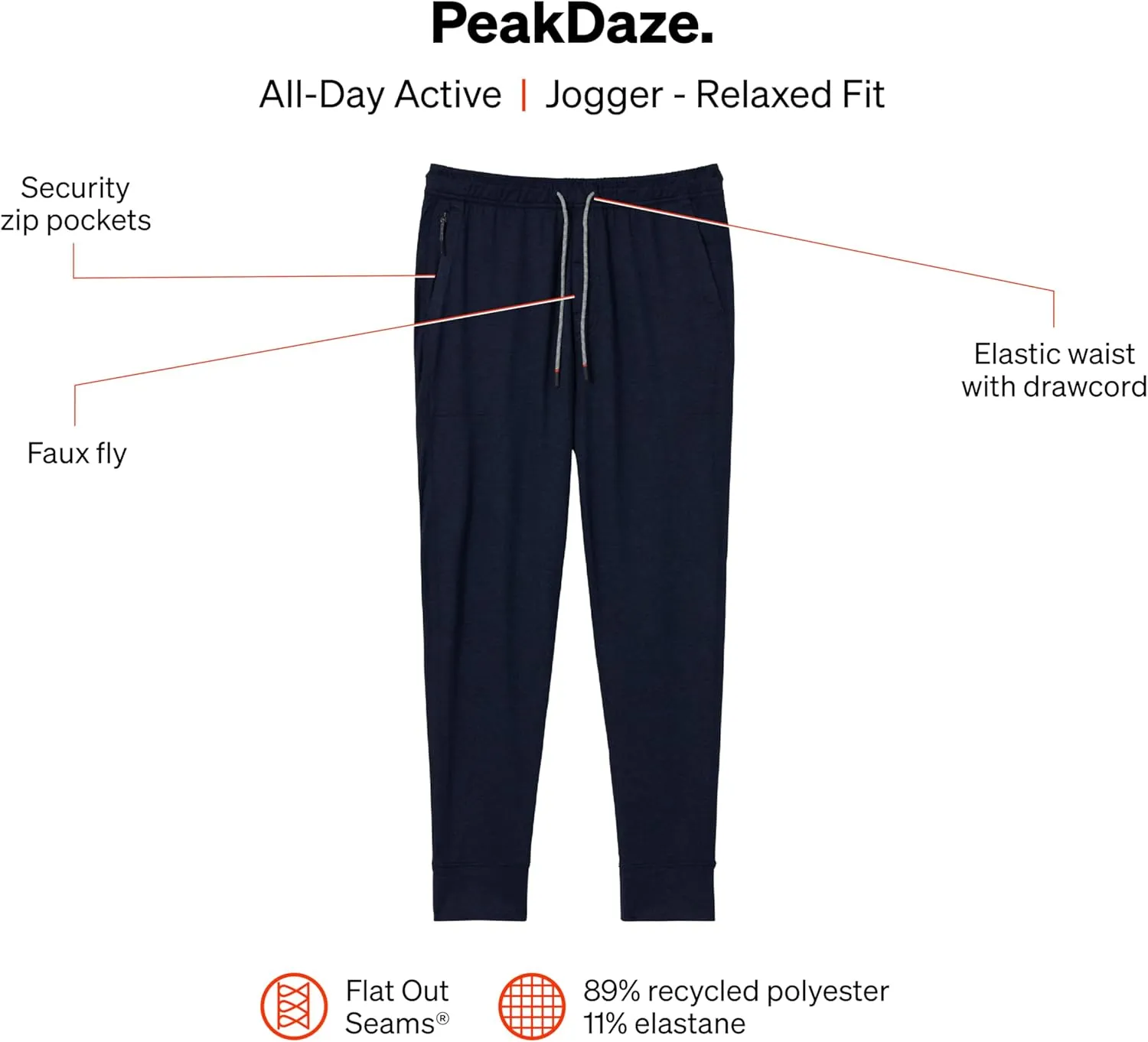 SAXX Underwear Co. Men's Peakdaze Jogger with Relaxed Fit, Ultra-Soft Fabric, Core