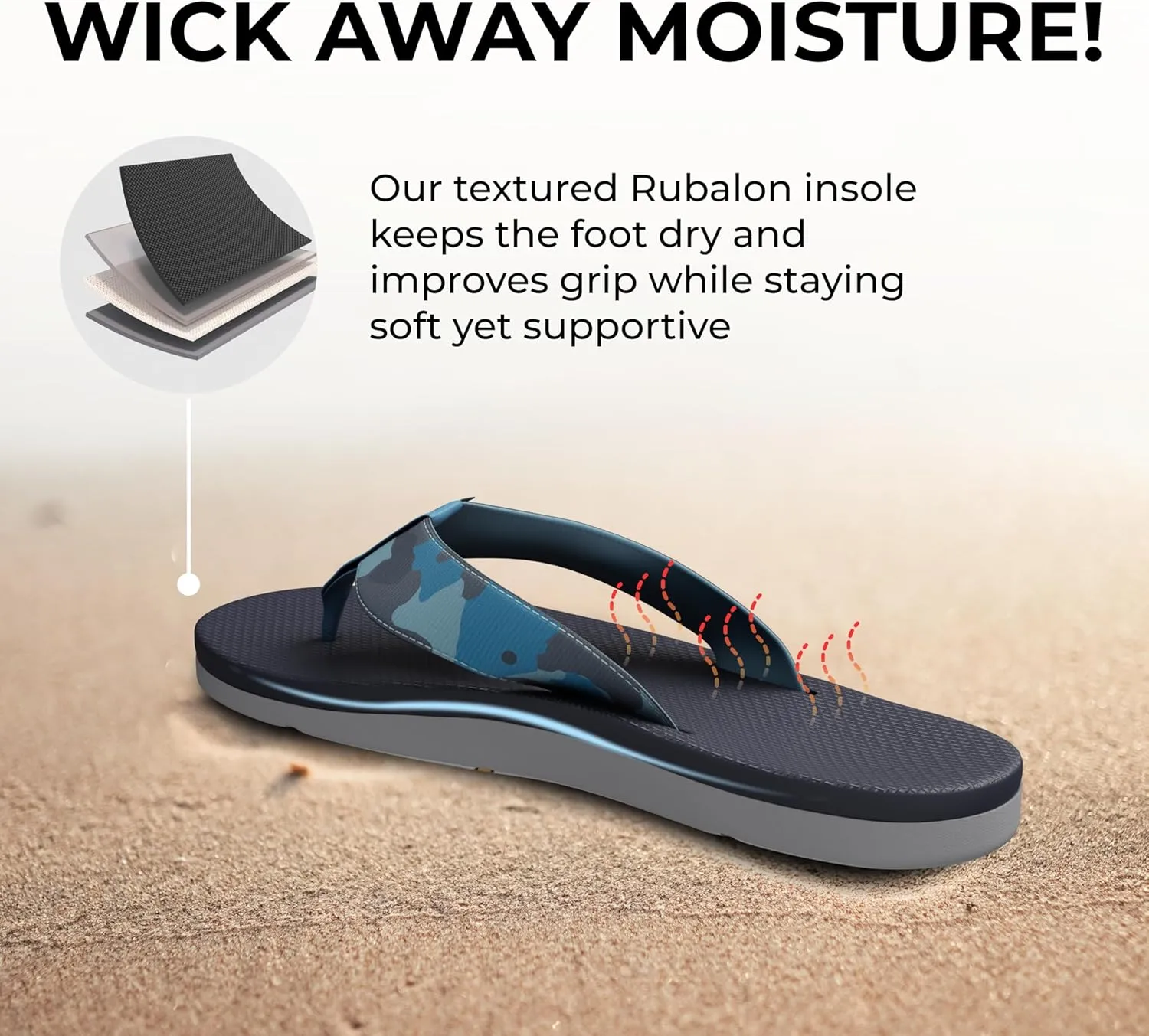 Scott Hawaii Men's Kaikane Sandal | Nylon Strap with Neoprene Lining | Molded Rubber Outsole with Arch Support and Heel Cup | Podiatrist Recommended