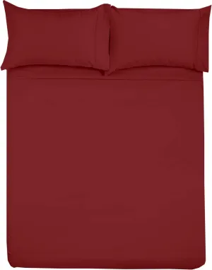 Shreem Linen Microfiber RV Sheet Sets, 48x75 3/4 Full Bunk, Burgundy Solid - Fits Mattresses up to 8 Inches Deep, 4 Piece RV Bed Sheets for Campers, Motorhomes, and Travel Trailers