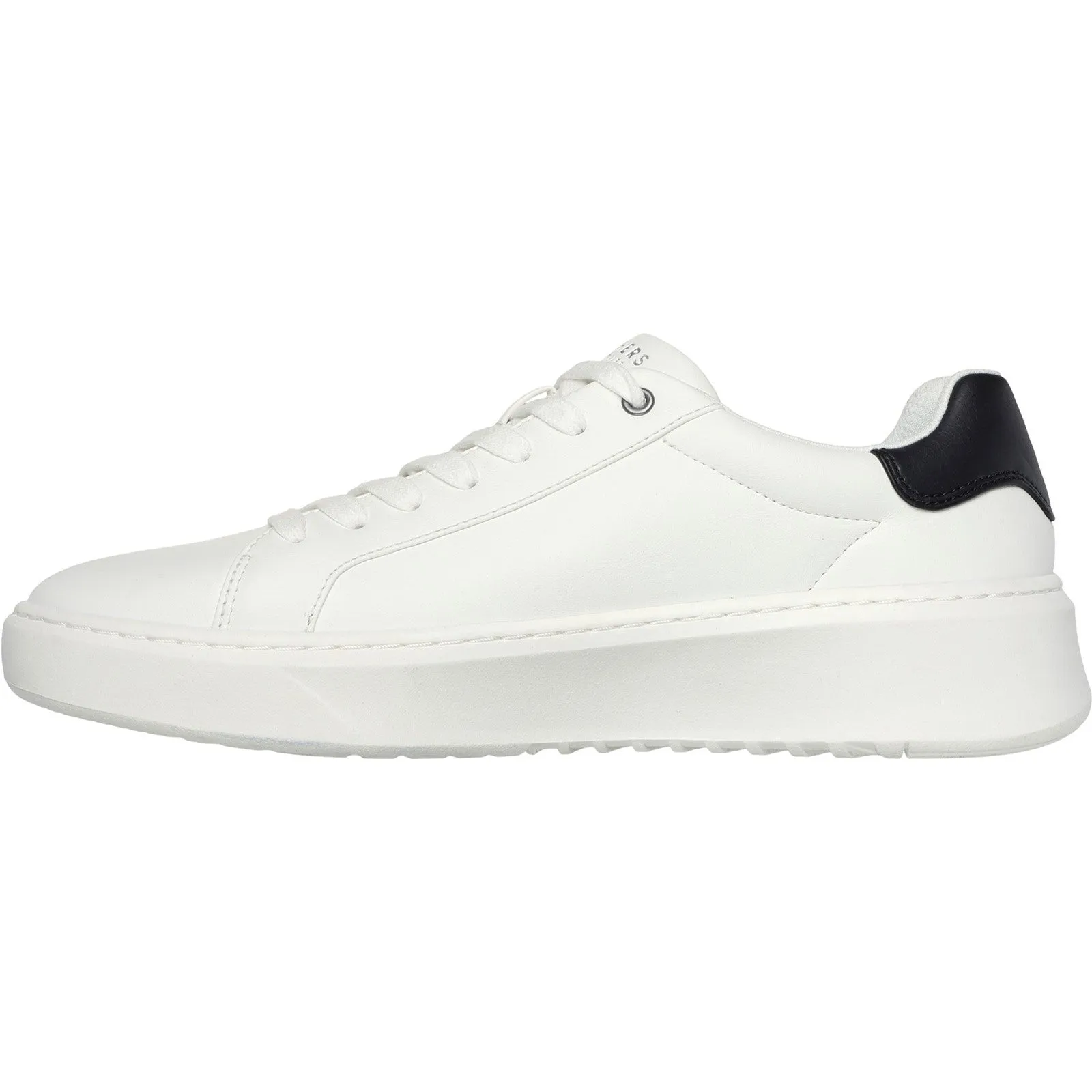 Skechers Mens Court Break Suit Sneaker 183175-WHT White Lace Up Shoe