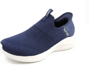 Skechers Women's Hands Free Slip Ins Ultra Flex 3.0 Smooth Step Sneaker, Navy, 5