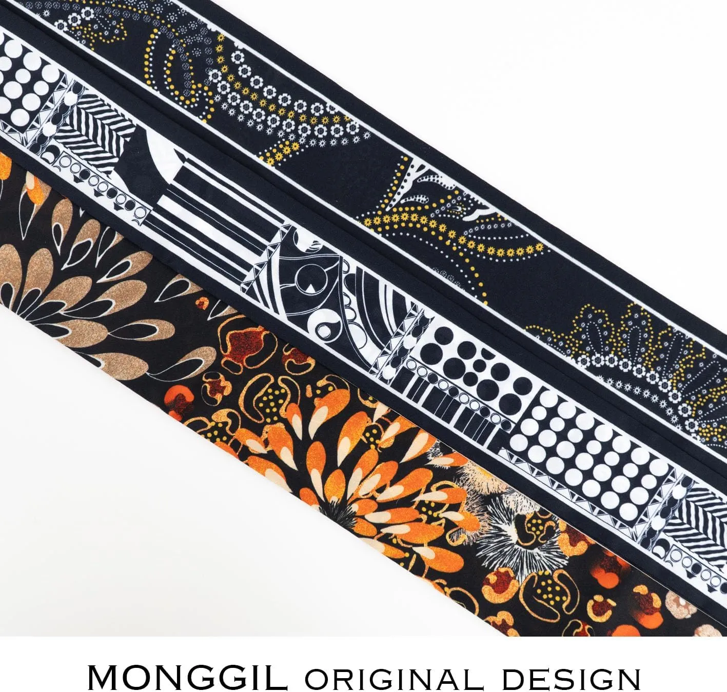 Skinny Scarf 3 Pack Silk Neck Scarf Headband Hair band Ribbon Handbag Women's Fashion Scarves