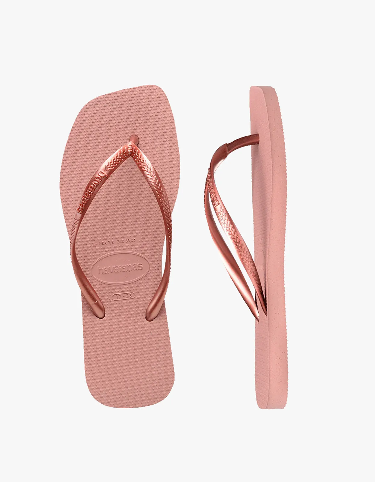 Slim Square Solid Jandals - Crocus Rose