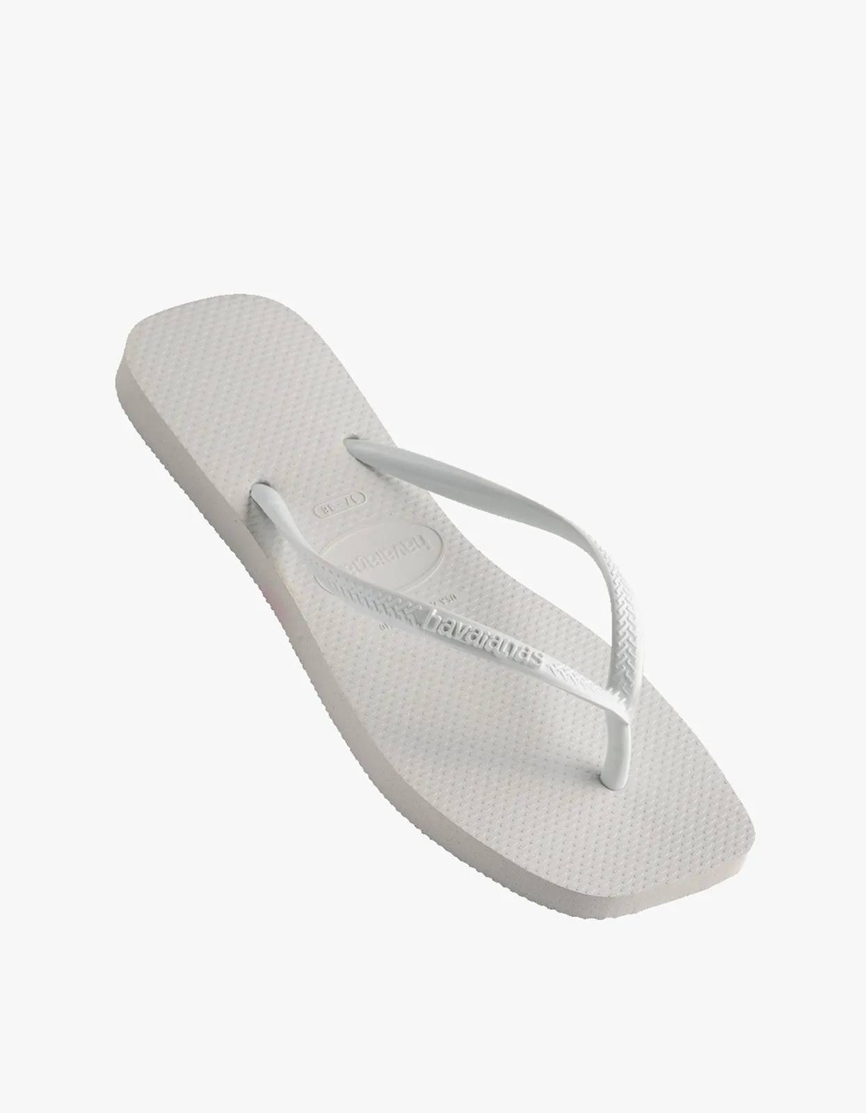 Slim Square Solid Jandals - White