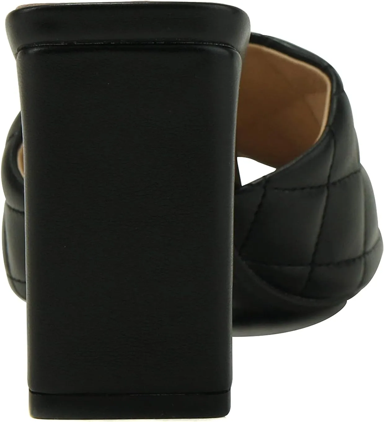 Soda JITTER ~ Women Slip On Flat Heel Squared Toe Diamond Quilted Fashion Sandal