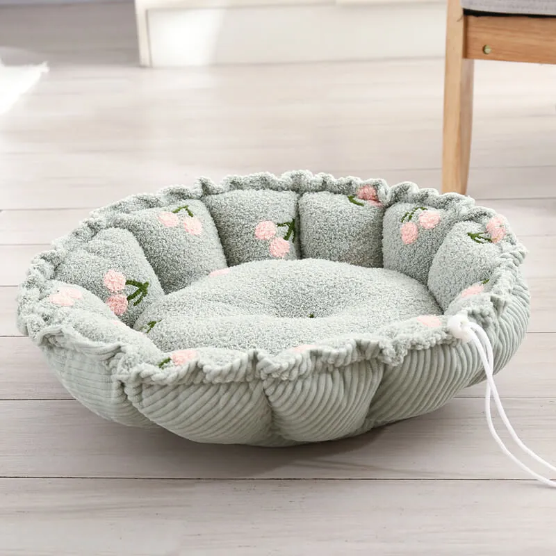Soft Drawstring Design Fruit-Themed Cat Bed