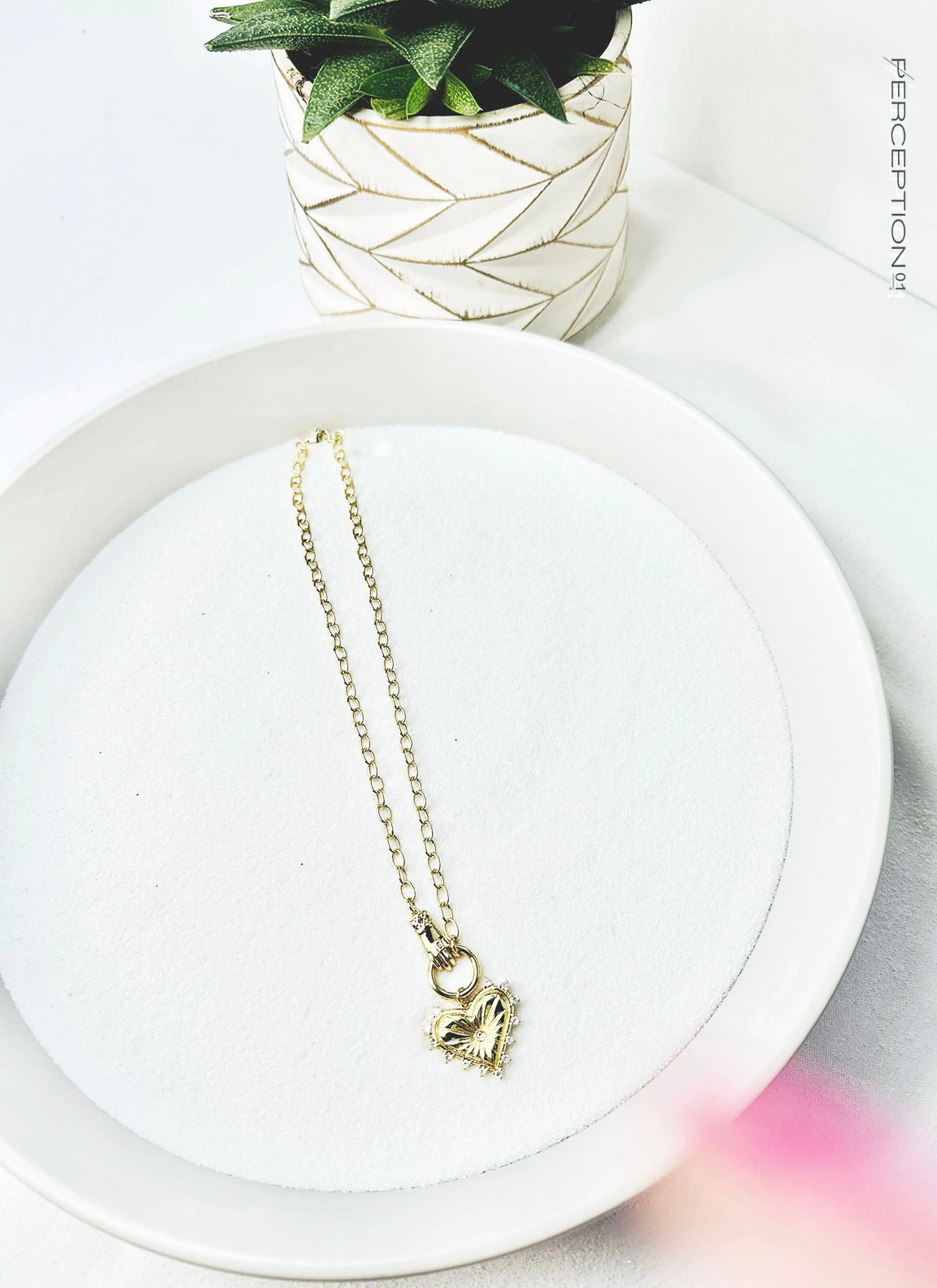Soft Handed Heart Charm Necklace