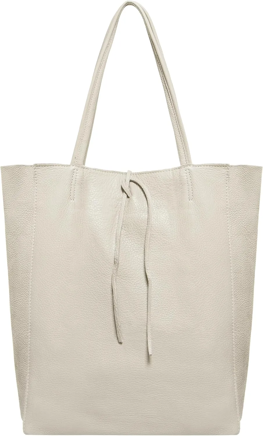 Soft Italian Genuine Calf Leather Tote Bag | Unstructured Unlined Shopper with Zipper, Inside Pocket & Flat Base