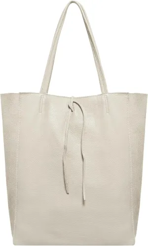 Soft Italian Genuine Calf Leather Tote Bag | Unstructured Unlined Shopper with Zipper, Inside Pocket & Flat Base