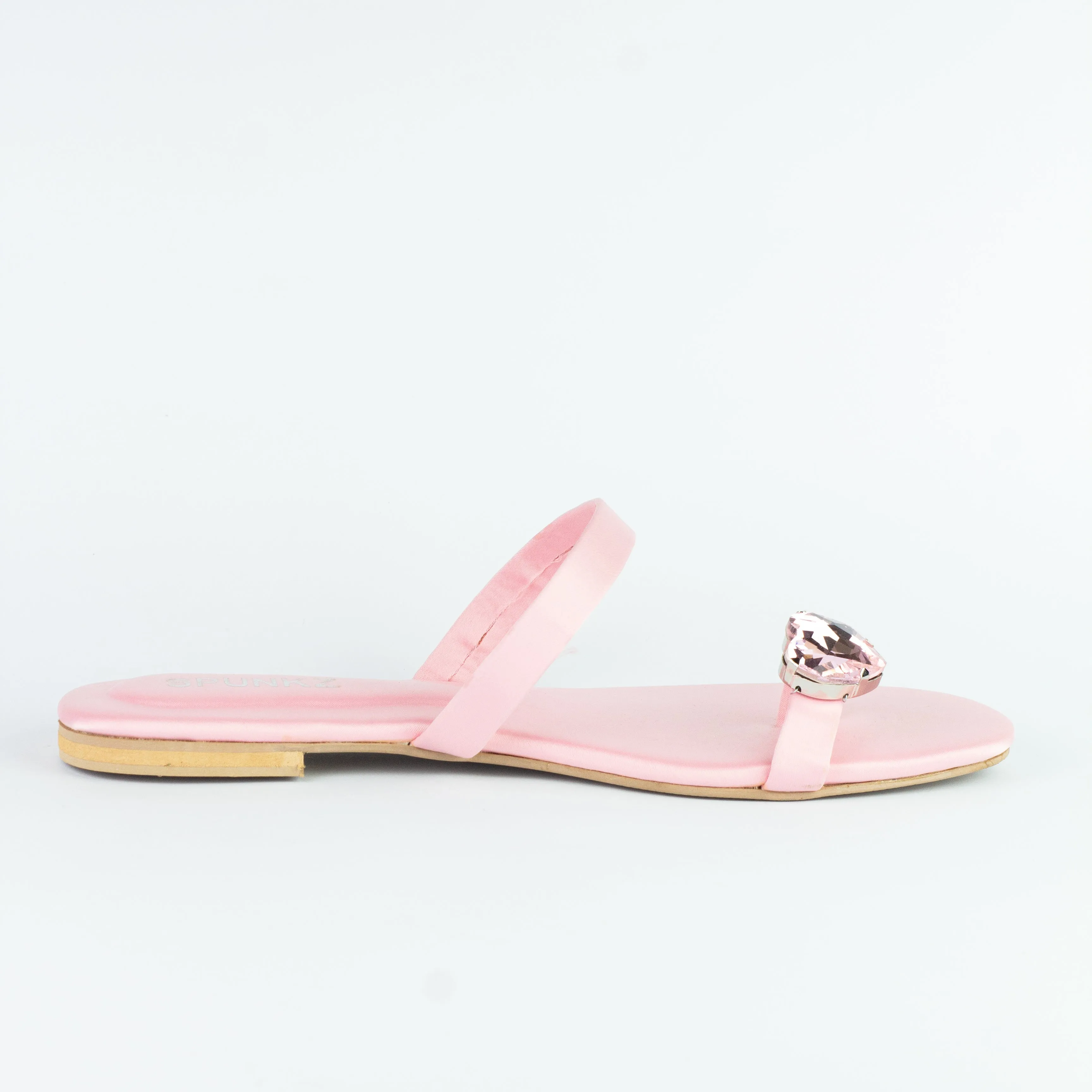 Spunkz Pink Diamond Toe Ring Slip-On Slides - 11076