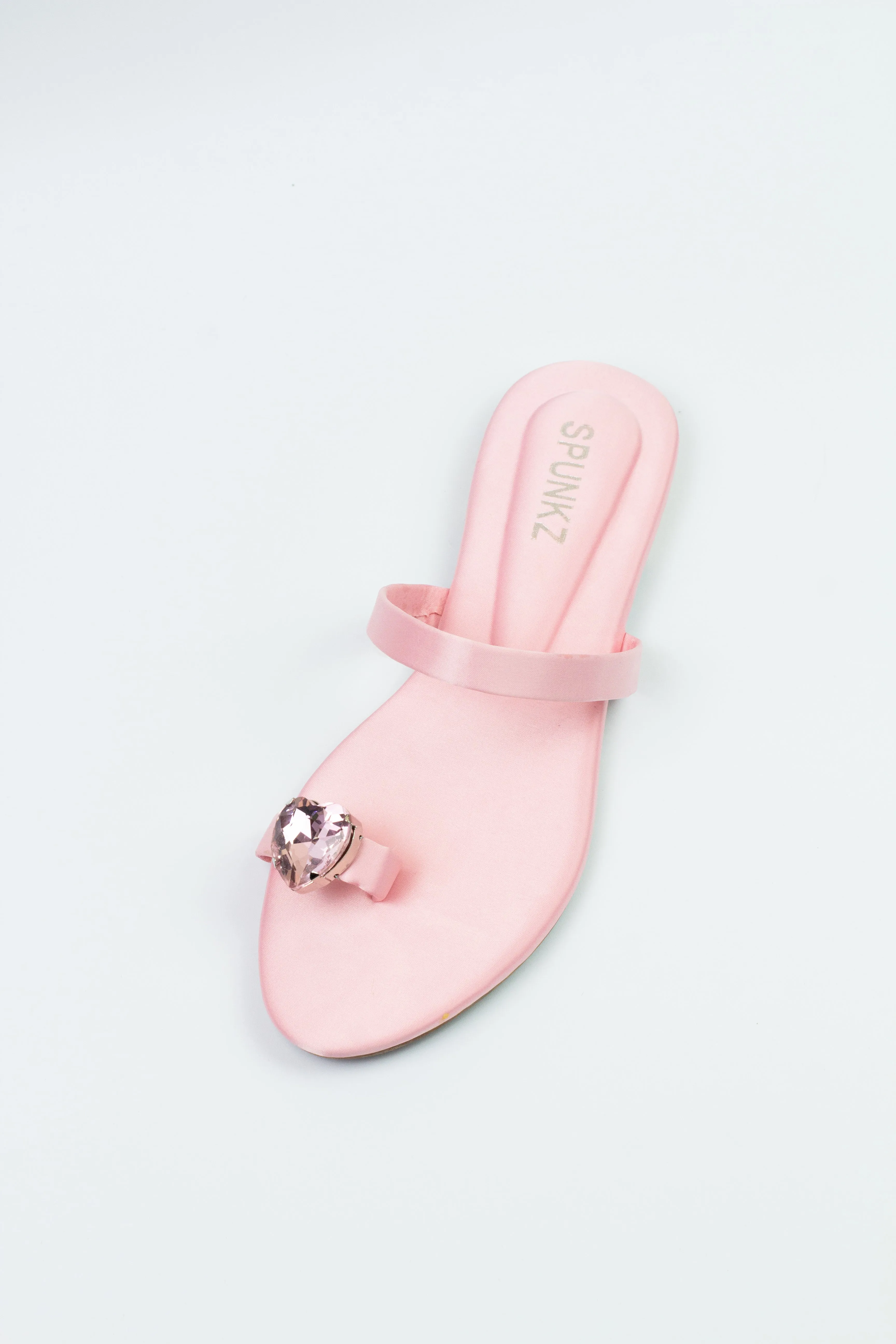 Spunkz Pink Diamond Toe Ring Slip-On Slides - 11076